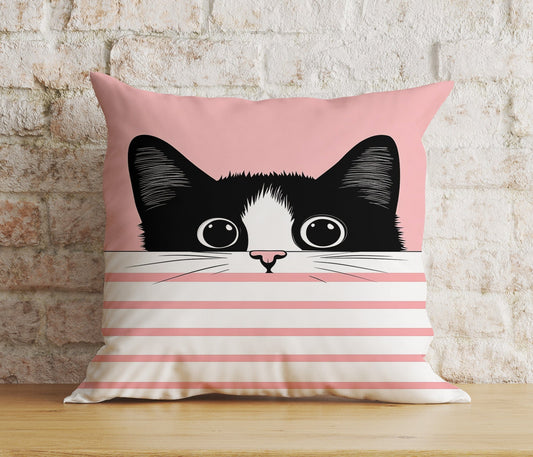 Onay Cushion Covers Hidden Black Cat Pillow Cover Feline Decorative Cushion Cover