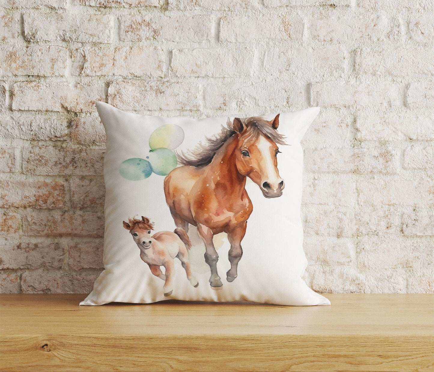 Onay Home Textile Cushion Covers 6 / 12 x 12 inch (30 x 30 cm) Double Side Horse Print Cushion Covers White Horse Pillow Covers