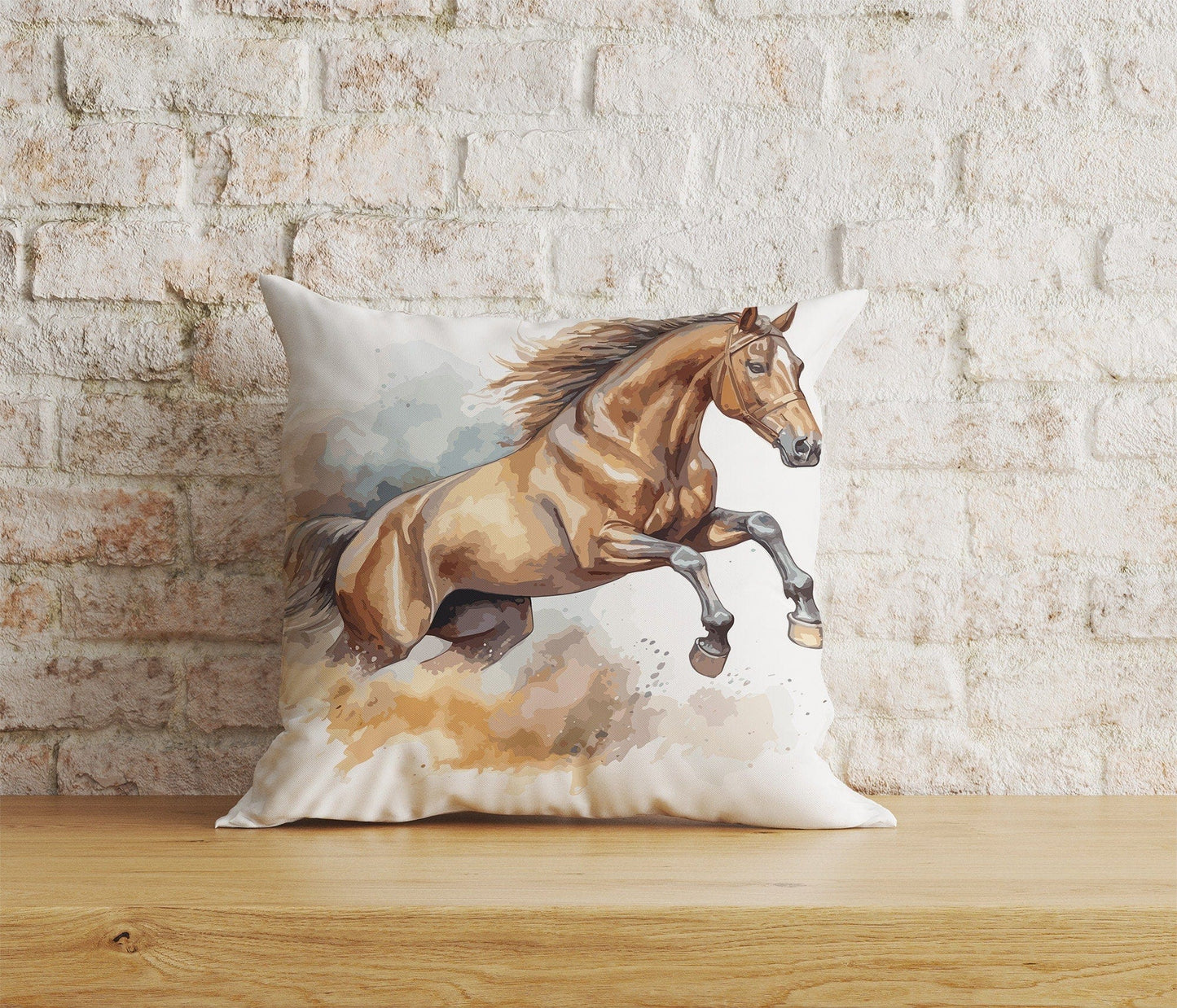 Onay Home Textile Cushion Covers 5 / 12 x 12 inch (30 x 30 cm) Double Side Horse Print Cushion Covers White Horse Pillow Covers