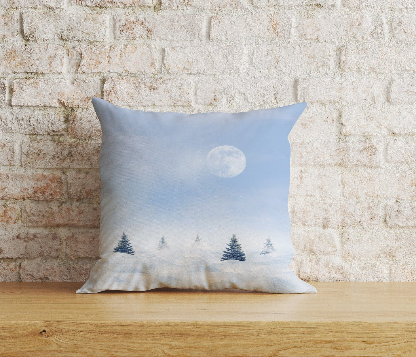 Onay 6 / 12 x 12 inch (30 x 30 cm) Double Side House Under Snow Pine Tree Christmas Cushion Cover