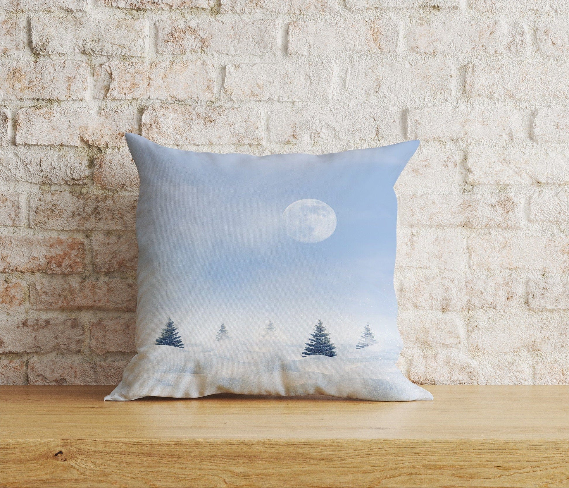 Onay 6 / 12 x 12 inch (30 x 30 cm) Double Side House Under Snow Pine Tree Christmas Cushion Cover