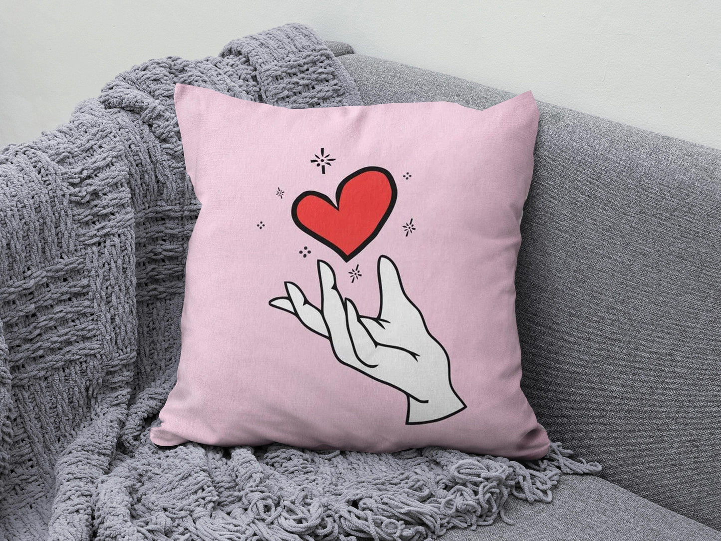 Onay 3 / 12 x 12 inch (30 x 30 cm) I Love You and Heart Valentine's Day Gift Cushion Cover