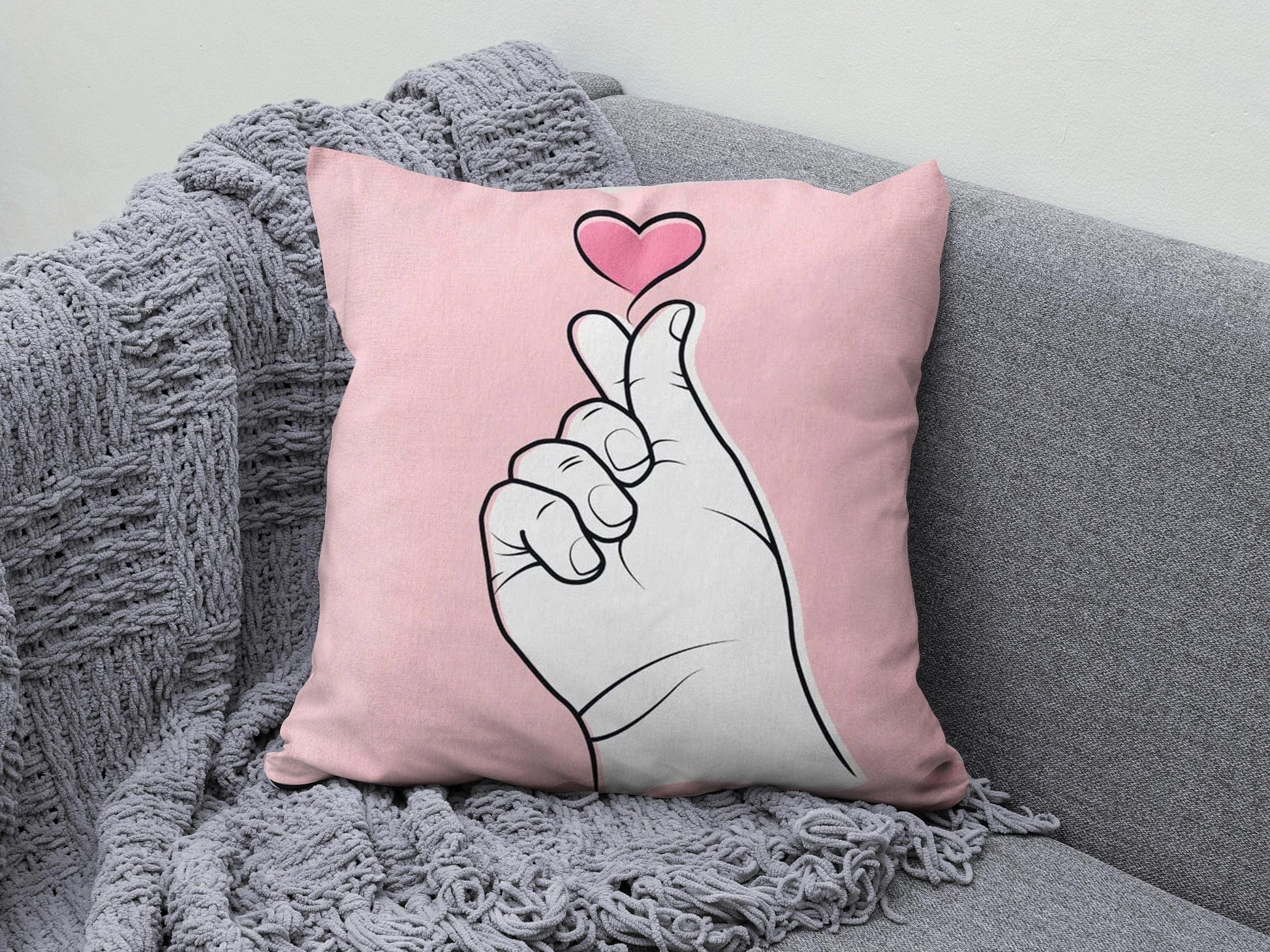 Onay 2 / 12 x 12 inch (30 x 30 cm) I Love You and Heart Valentine's Day Gift Cushion Cover