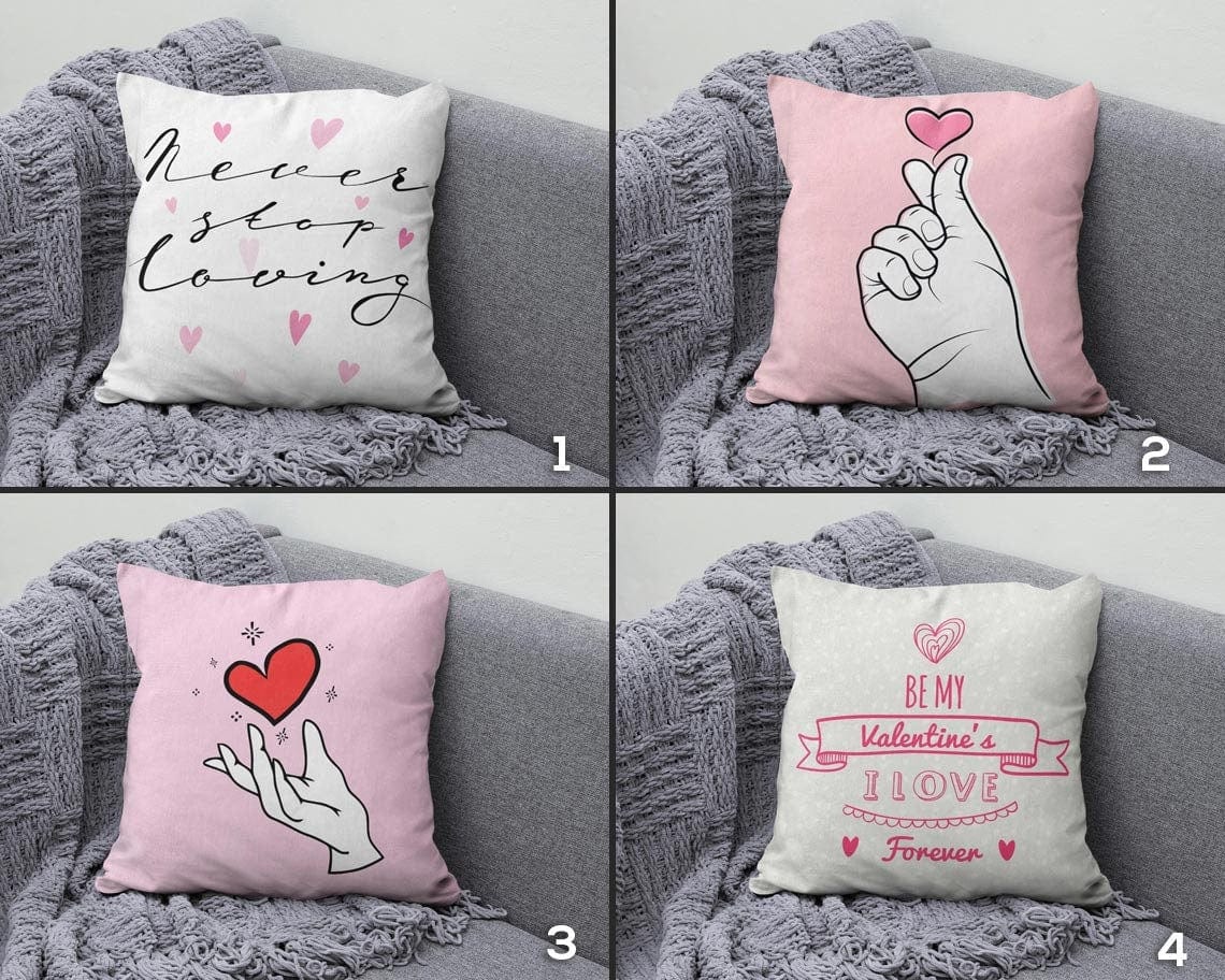 Onay I Love You and Heart Valentine's Day Gift Cushion Cover