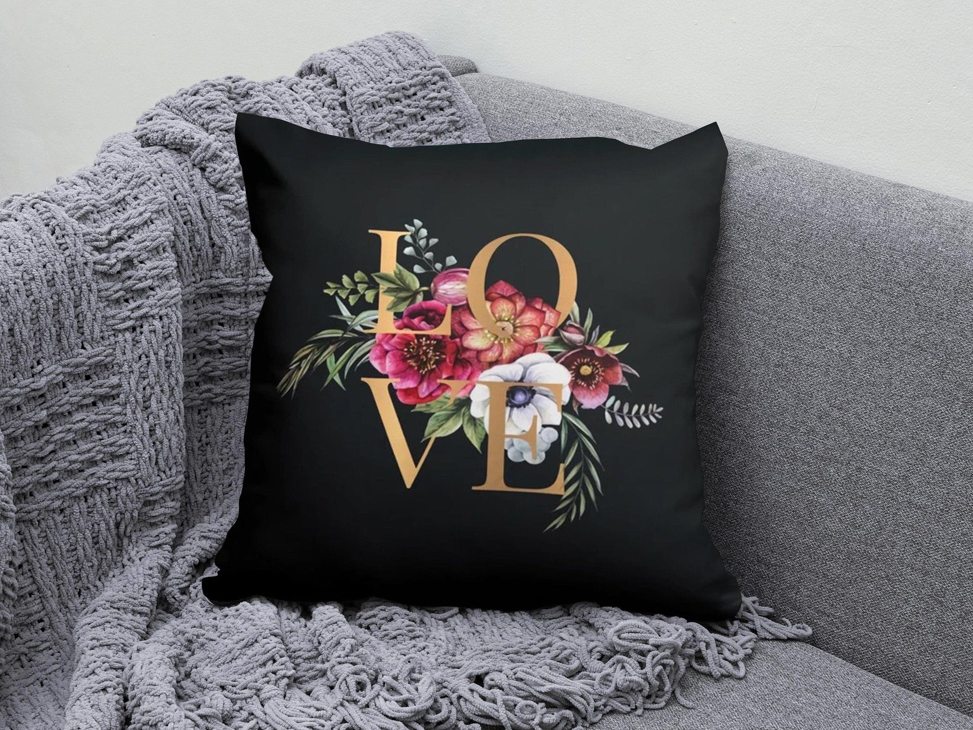 Onay 2 / 12 x 12 inch (30 x 30 cm) I Love You Heart Valentine's Day Cushion Covers