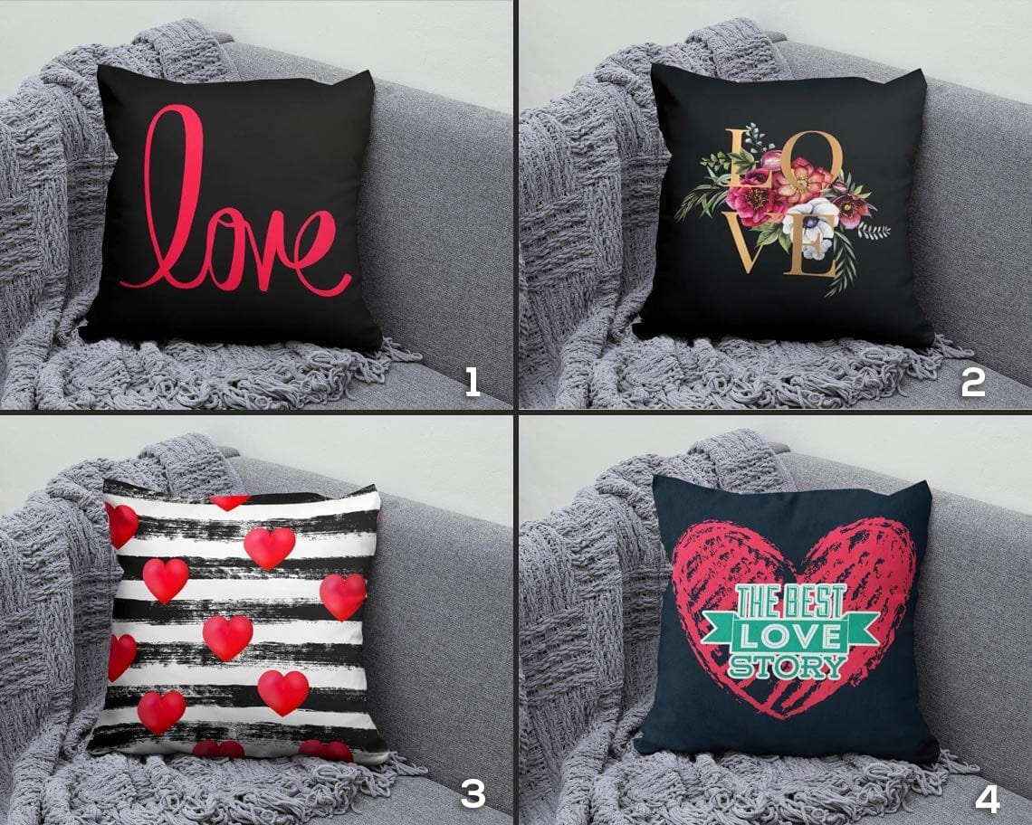 Onay I Love You Heart Valentine's Day Cushion Covers