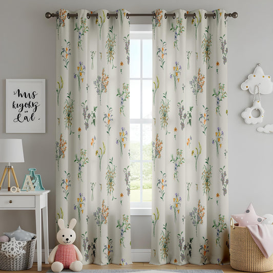 Onay Wildflower Bouquet Curtains – Garden Botanical Print Drapes