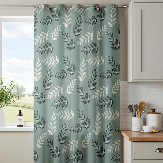 Onay Sage Eucalyptus Curtains – Green Botanical Leaf Window Drapes