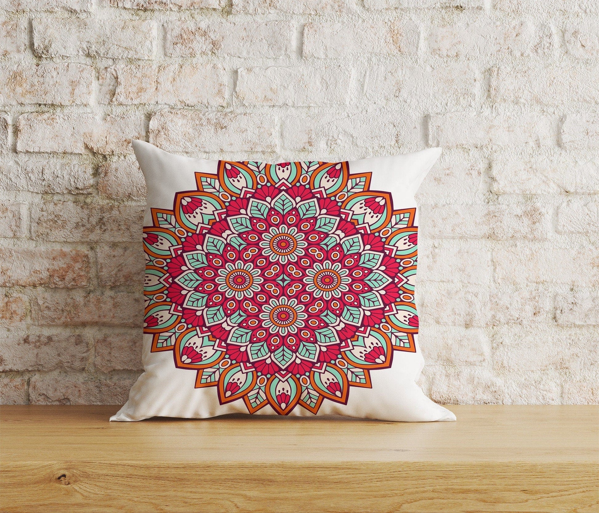Onay Home Textile Cushion Covers 8 / 12 x 12 inch (30 x 30 cm) Double Side Indian Mandala Cushion Cover Colorful Print Pillow Covers