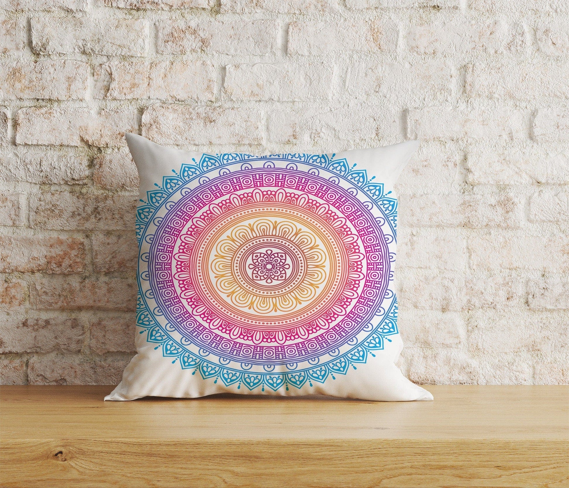 Onay Home Textile Cushion Covers 3 / 12 x 12 inch (30 x 30 cm) Double Side Indian Mandala Cushion Cover Colorful Print Pillow Covers