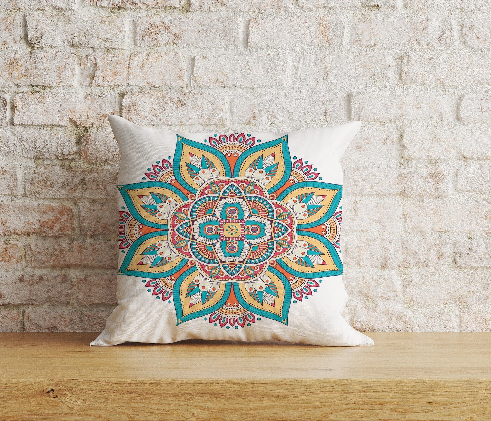 Onay Home Textile Cushion Covers 2 / 12 x 12 inch (30 x 30 cm) Double Side Indian Mandala Cushion Cover Colorful Print Pillow Covers