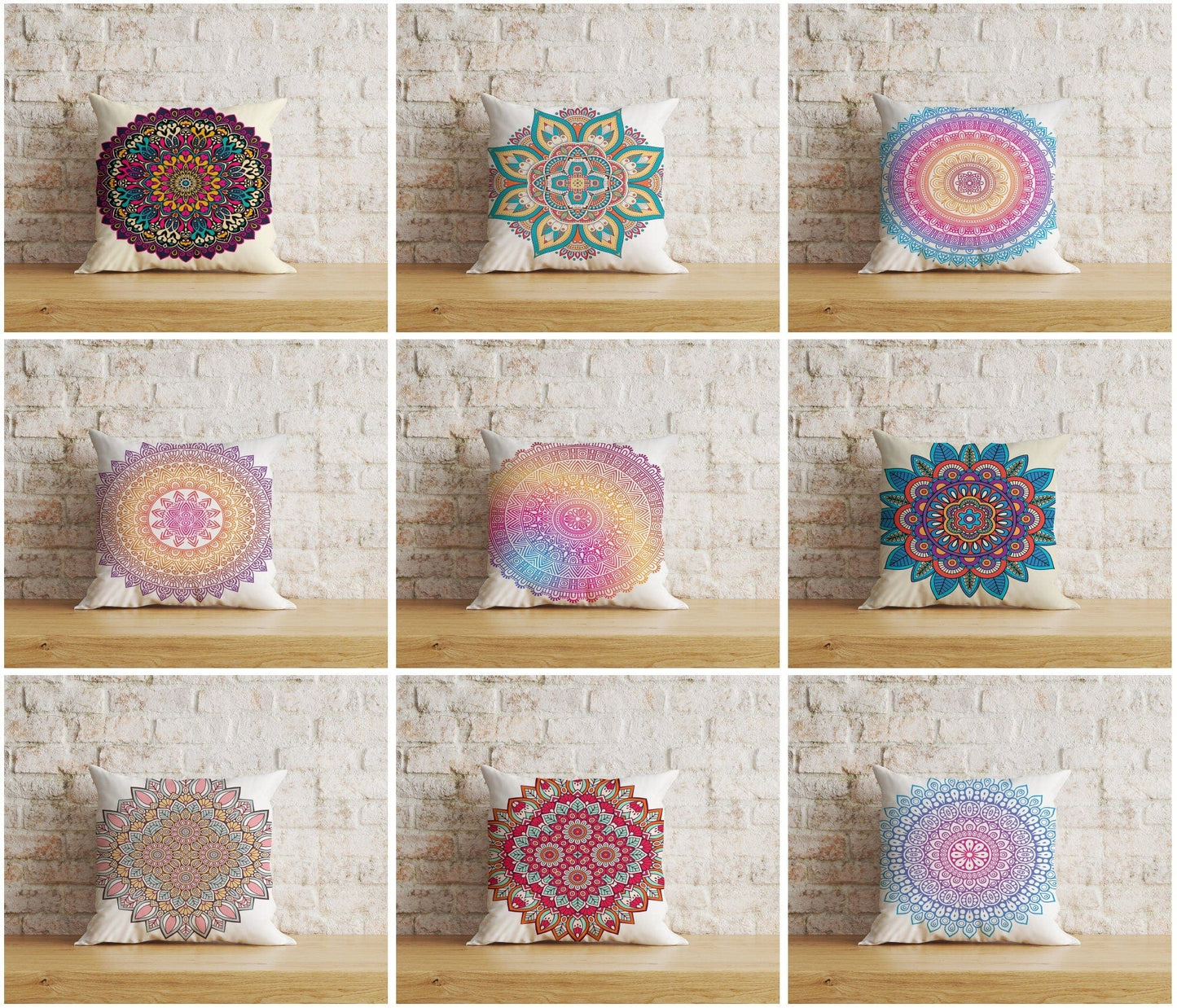 Onay Home Textile Cushion Covers Indian Mandala Cushion Cover Colorful Print Pillow Covers