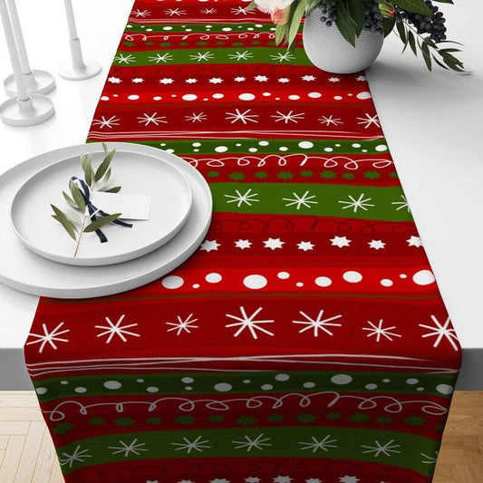 Onay 1 / 12 x 46 inch (30 x 120 cm) Joyful Christmas Red New Years Kitchen Table Runner