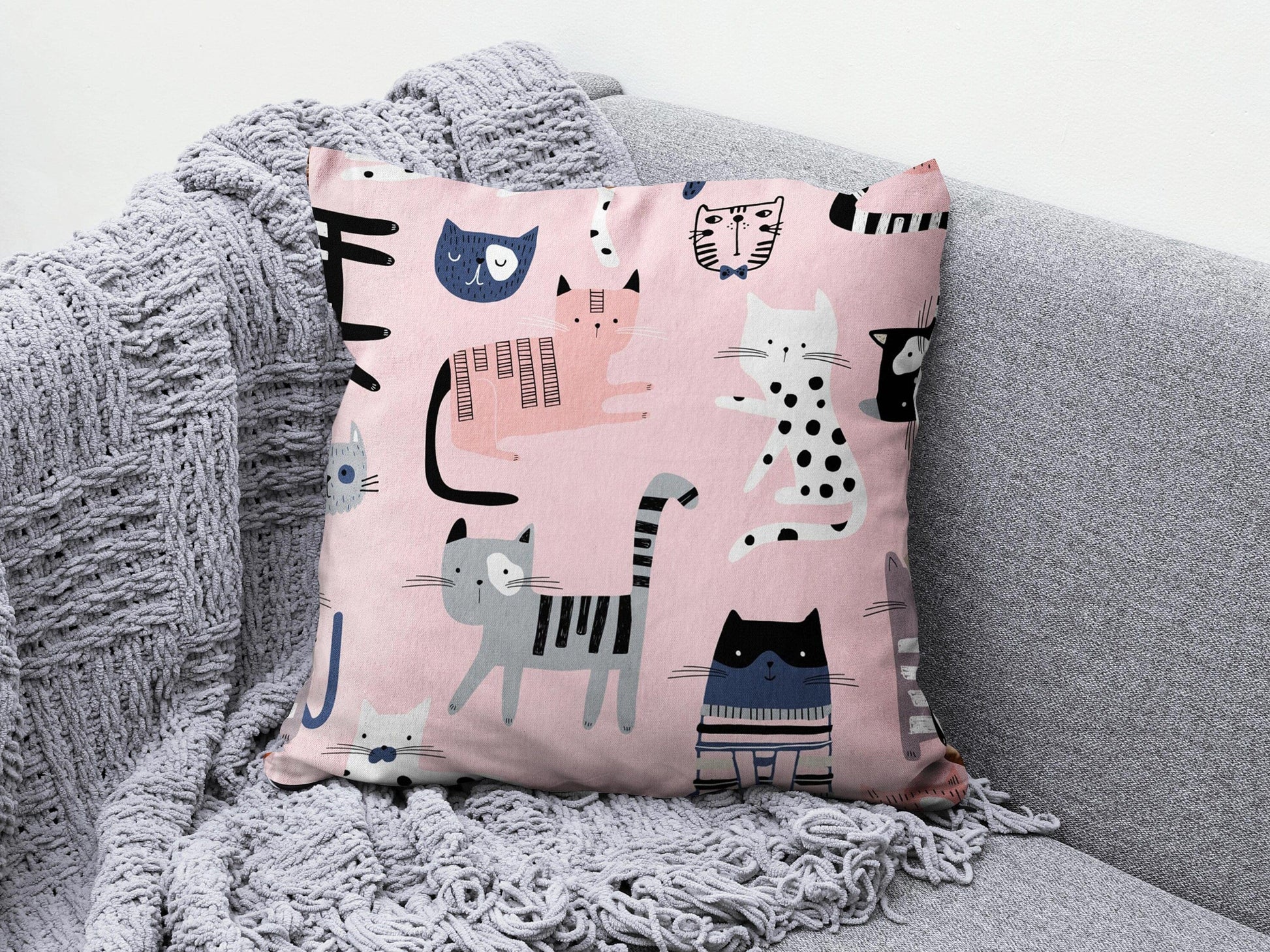 Onay 5 / 12 x 12 inch (30 x 30 cm) Kids Cartoon Print Decorative Kids Room Cushion Cover