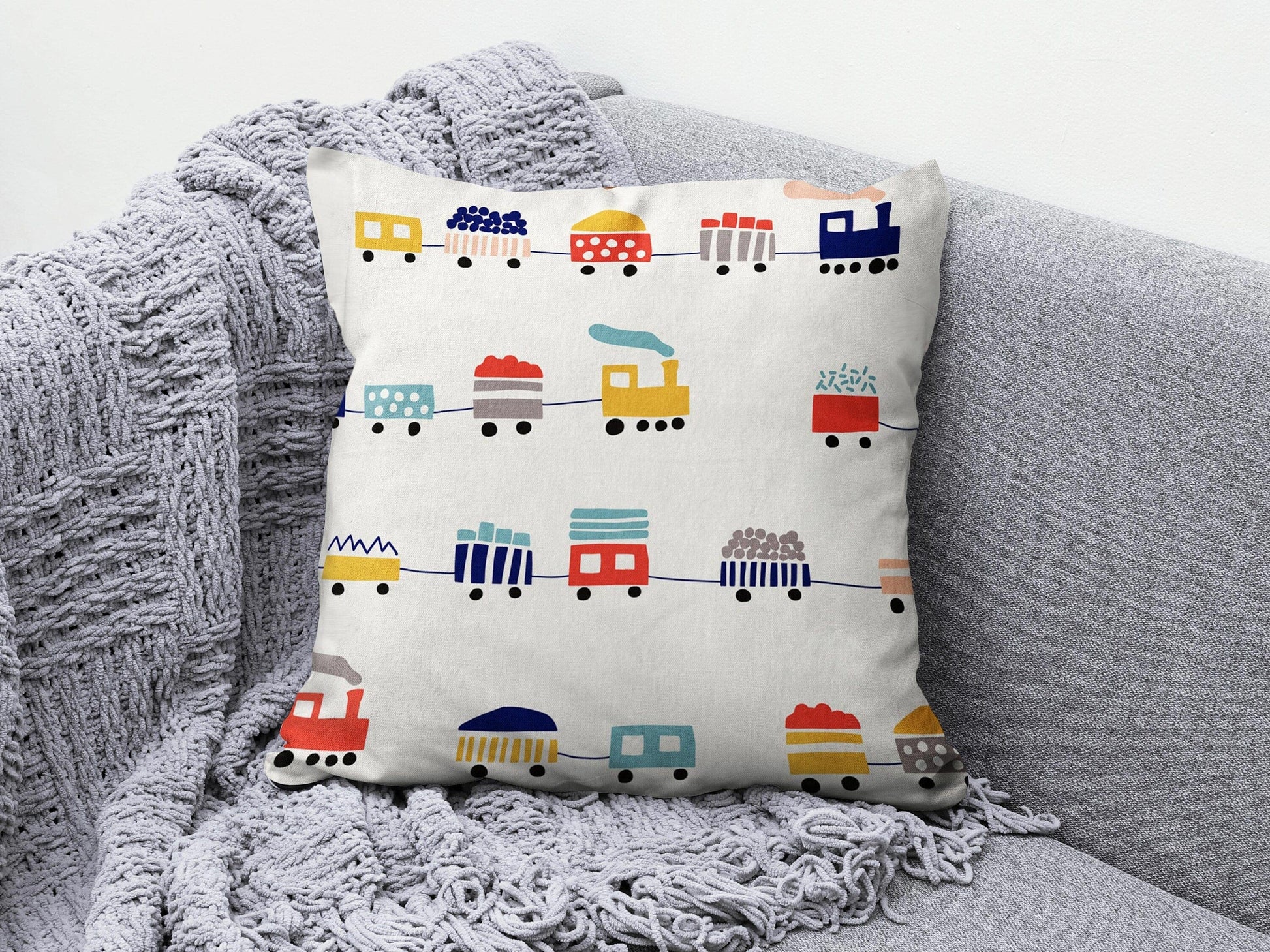 Onay 3 / 12 x 12 inch (30 x 30 cm) Kids Cartoon Print Decorative Kids Room Cushion Cover