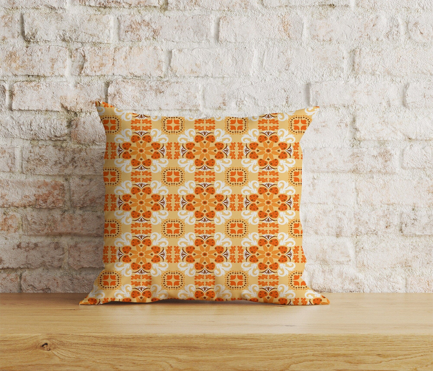 Onay Home Textile Cushion Covers 4 / 12 x 12 inch (30 x 30 cm) Double Side Kilim Cushion Cover Etnic Orange Rug Scatter Pillow Covers