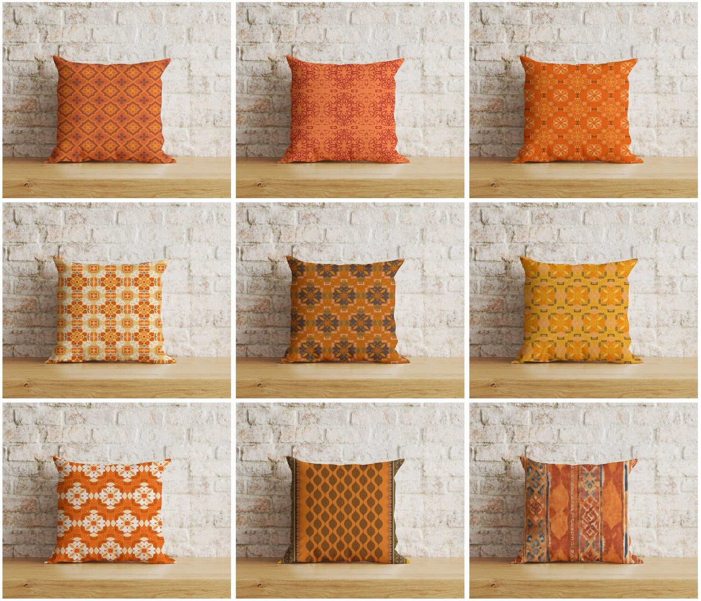 Onay Home Textile Cushion Covers Kilim Cushion Cover Etnic Orange Rug Scatter Pillow Covers