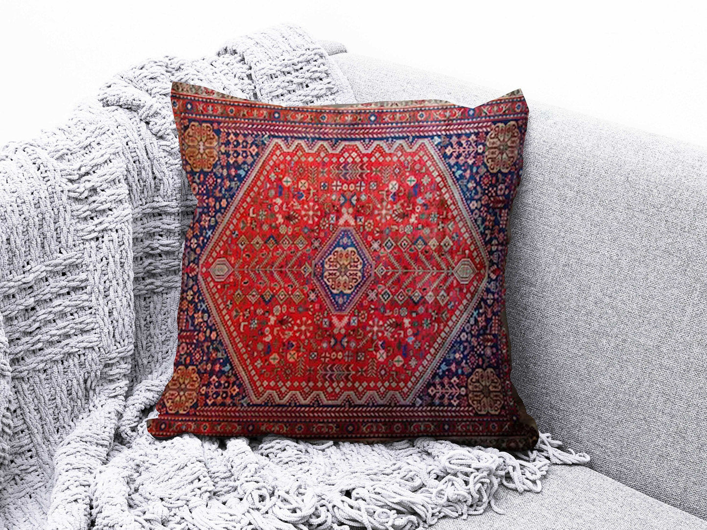 Onay 9 / 12 x 12 inch (30 x 30 cm) Kilim or Rug Ethnic Geometric Style Turkish Cushion Cover