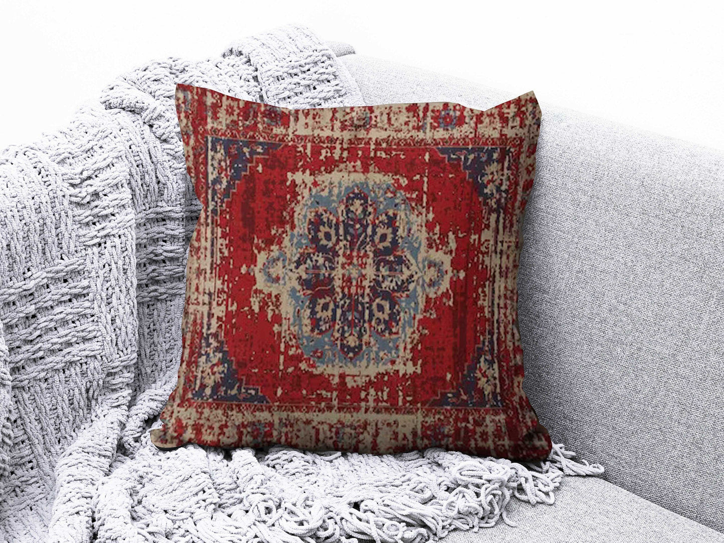Onay 8 / 12 x 12 inch (30 x 30 cm) Kilim or Rug Ethnic Geometric Style Turkish Cushion Cover