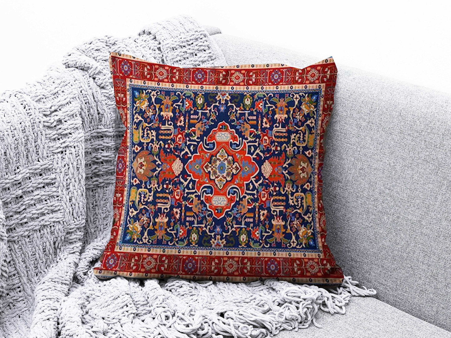 Onay 4 / 12 x 12 inch (30 x 30 cm) Kilim or Rug Ethnic Geometric Style Turkish Cushion Cover