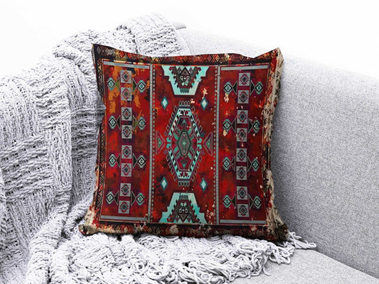 Onay 1 / 12 x 12 inch (30 x 30 cm) Kilim or Rug Ethnic Geometric Style Turkish Cushion Cover