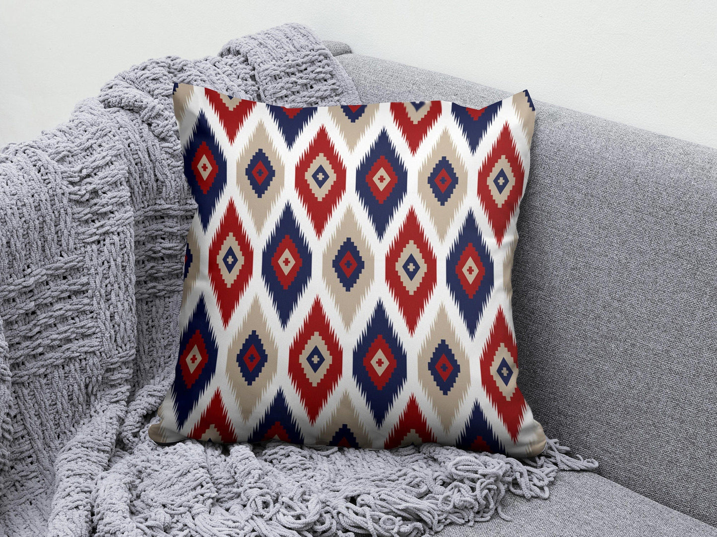 Onay 9 / 12 x 12 inch (30 x 30 cm) Kilim Rug Design Geometric Authentic Cushion Cover