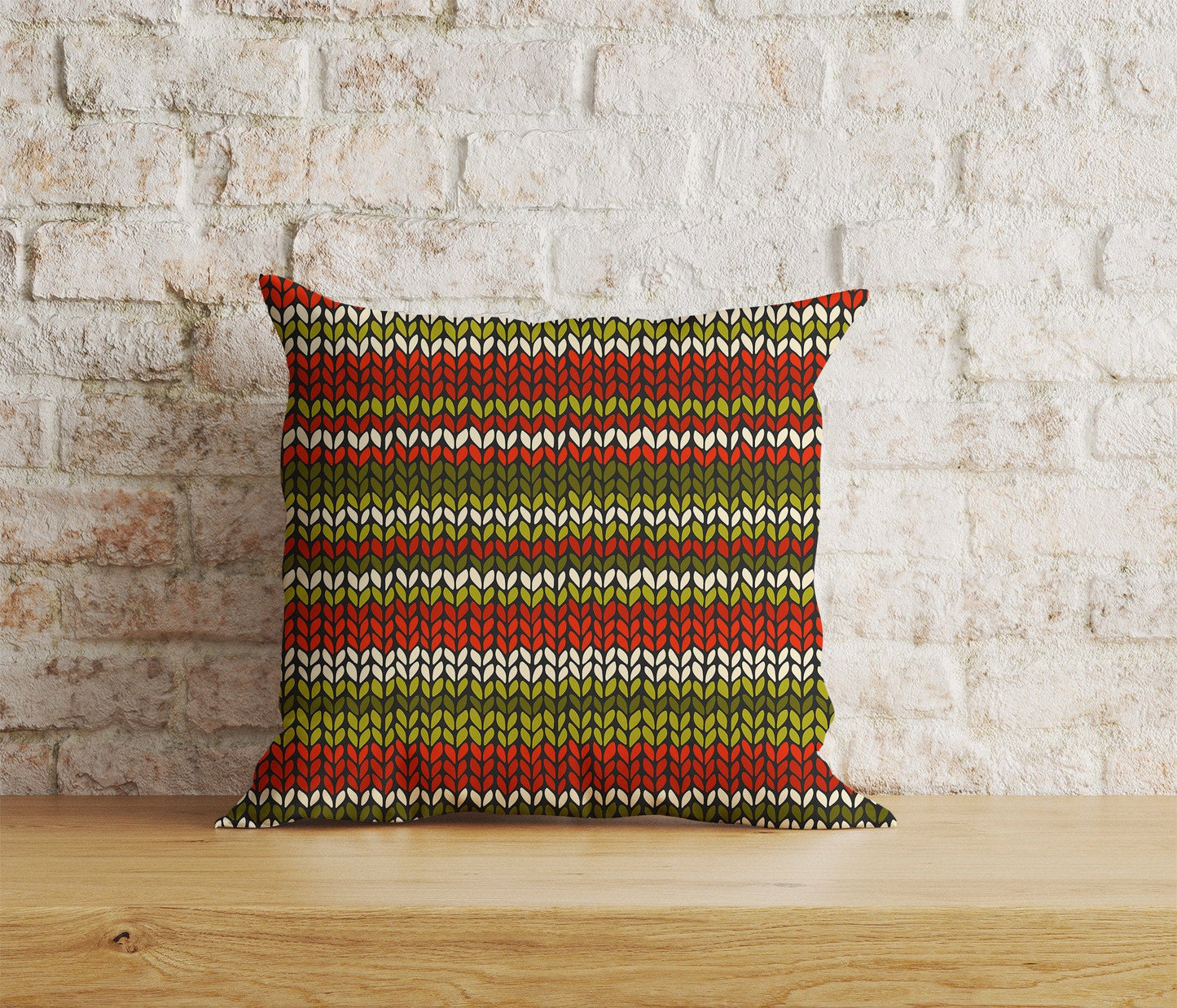 Onay Home Textile Cushion Covers 7 / 12 x 12 inch (30 x 30 cm) Double Side Knitted Stripes Print Cushion Covers Knitted Stripes Covers