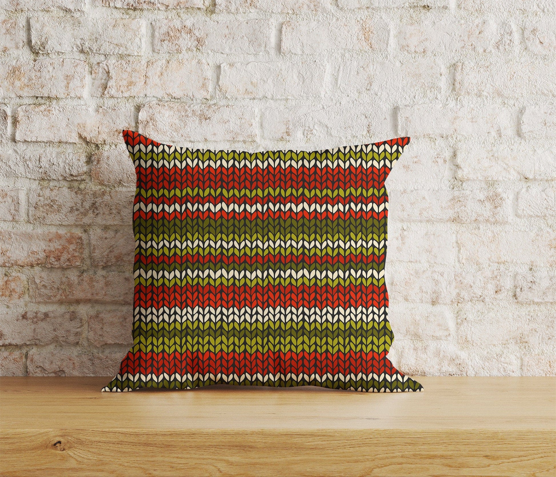 Onay Home Textile Cushion Covers 7 / 12 x 12 inch (30 x 30 cm) Double Side Knitted Stripes Print Cushion Covers Knitted Stripes Covers
