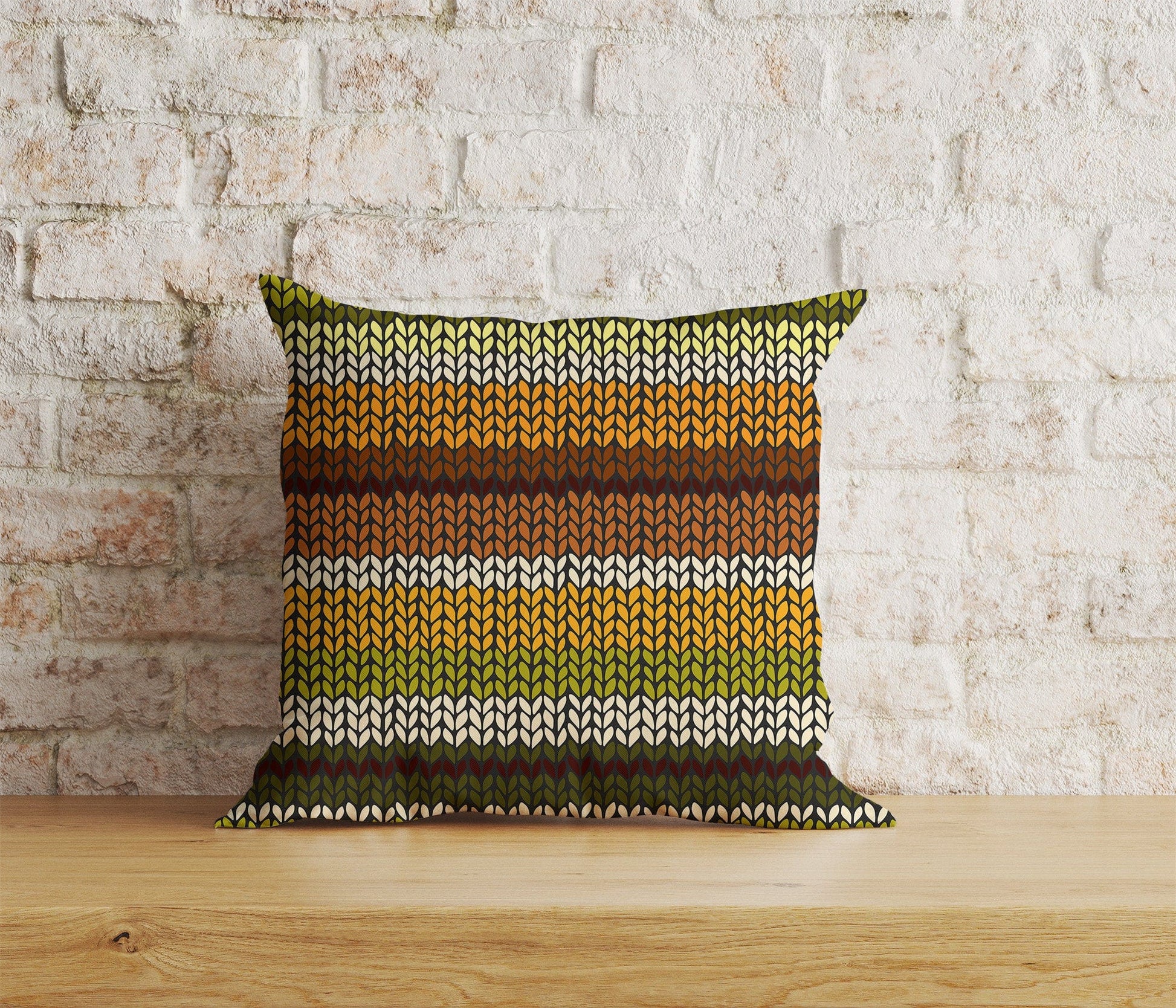 Onay Home Textile Cushion Covers 3 / 12 x 12 inch (30 x 30 cm) Double Side Knitted Stripes Print Cushion Covers Knitted Stripes Covers