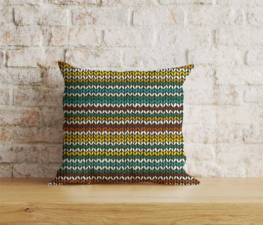 Onay Home Textile Cushion Covers 1 / 12 x 12 inch (30 x 30 cm) Double Side Knitted Stripes Print Cushion Covers Knitted Stripes Covers