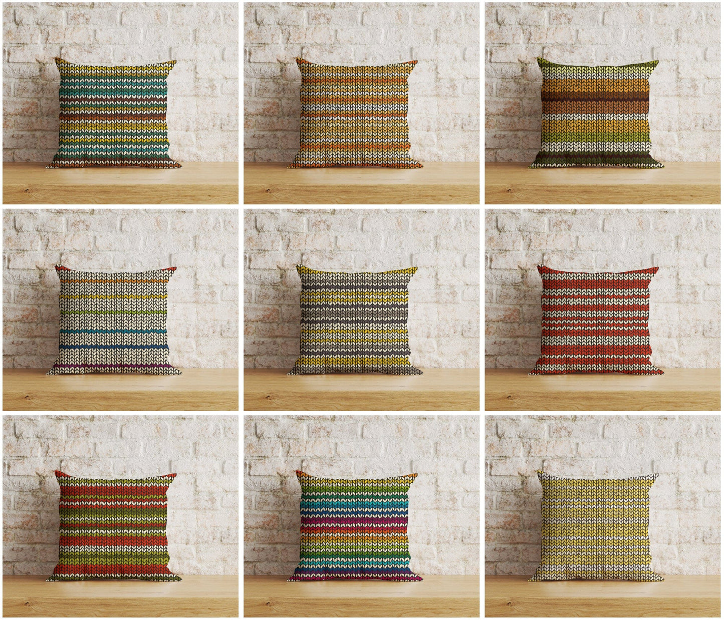 Onay Home Textile Cushion Covers Knitted Stripes Print Cushion Covers Knitted Stripes Covers
