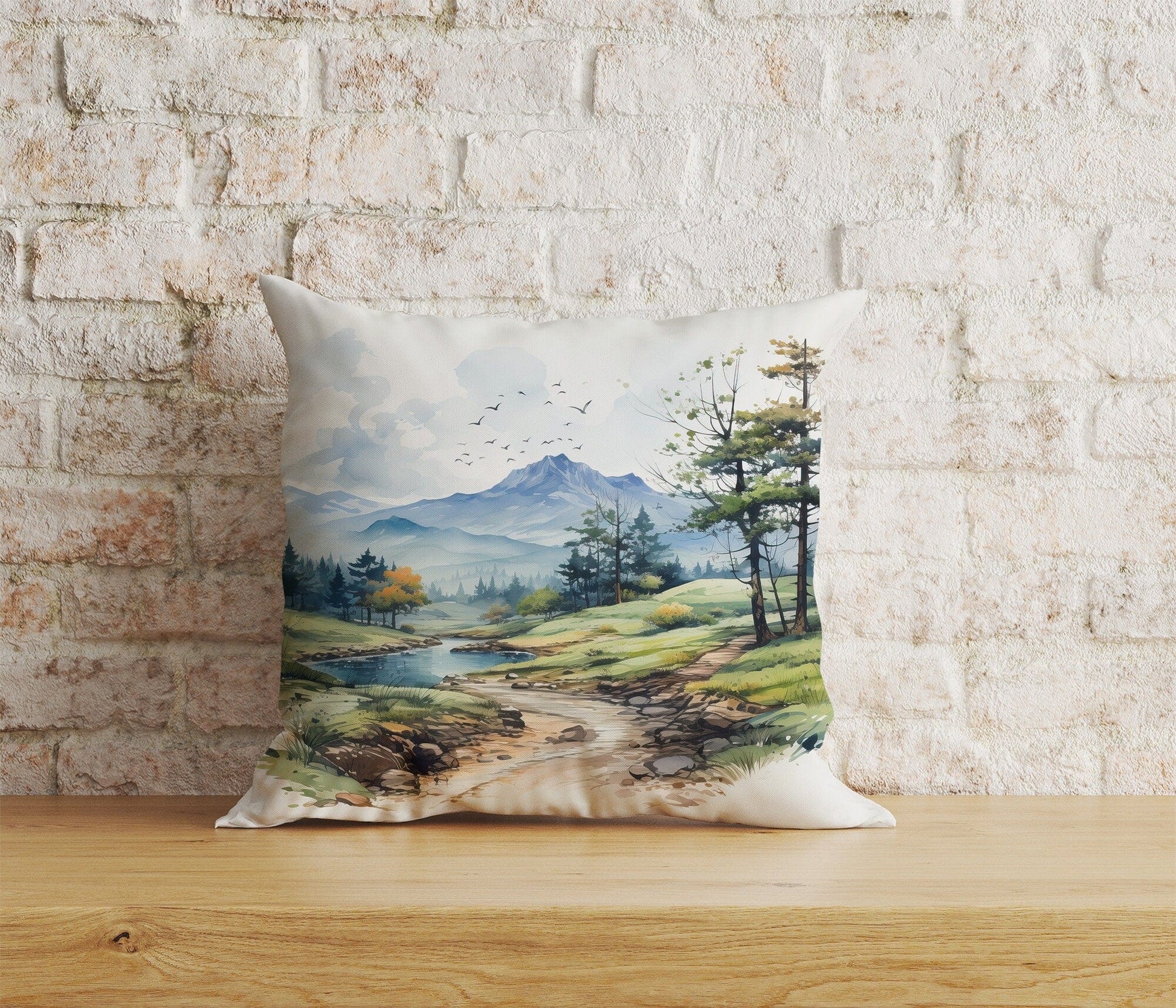 Onay Home Textile Cushion Covers 9 / 12 x 12 inch (30 x 30 cm) Double Side Landscape Pillow Cover Trees Pillowcase Forest Throw Pillows