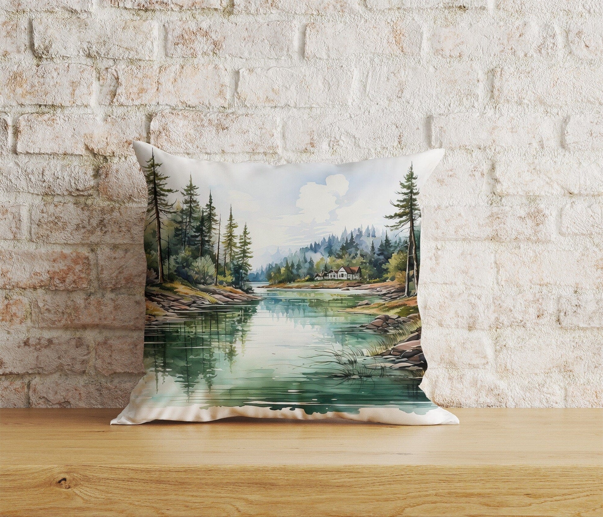 Onay Home Textile Cushion Covers 8 / 12 x 12 inch (30 x 30 cm) Double Side Landscape Pillow Cover Trees Pillowcase Forest Throw Pillows