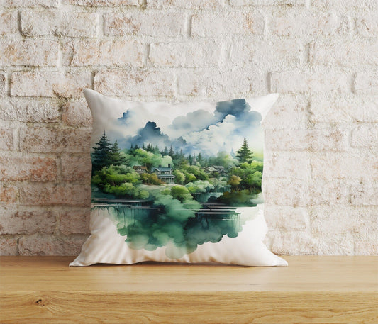 Onay Home Textile Cushion Covers 1 / 12 x 12 inch (30 x 30 cm) Double Side Landscape Pillow Cover Trees Pillowcase Forest Throw Pillows