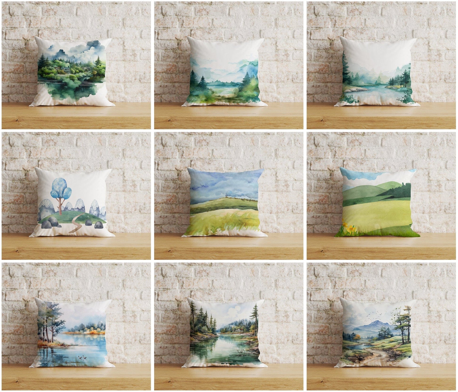 Onay Home Textile Cushion Covers Landscape Pillow Cover Trees Pillowcase Forest Throw Pillows