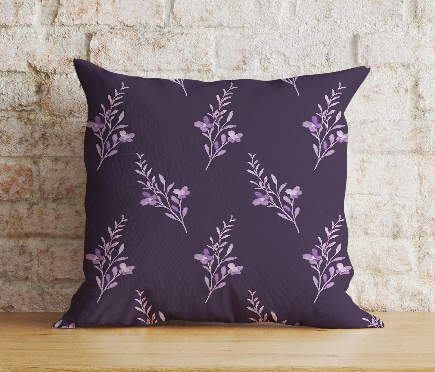 Onay Home Textile Cushion Covers 6 / 12 x 12 inch (30 x 30 cm) Double Side Lavender Florals Lilac Accent Decor Cushion Covers