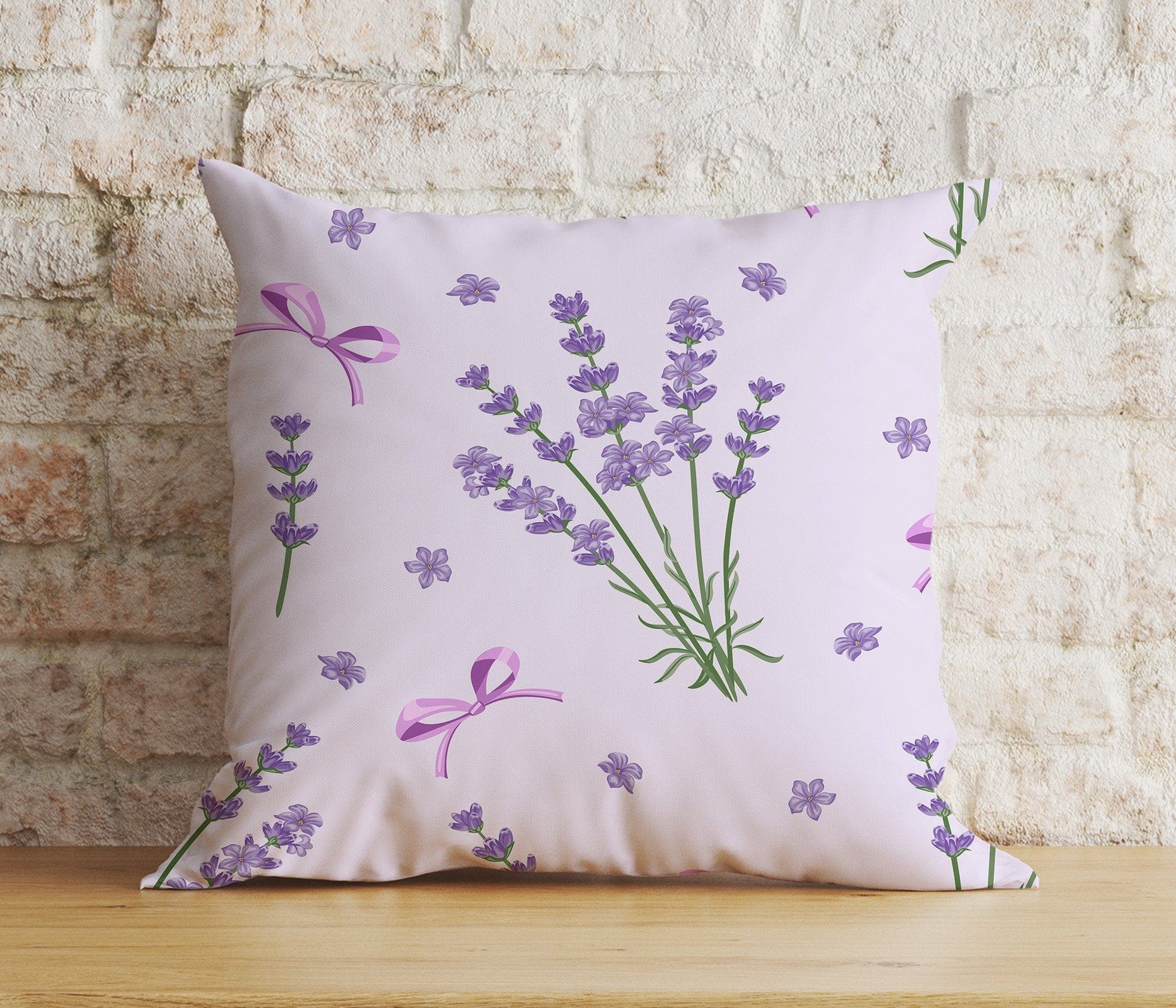 Onay Home Textile Cushion Covers 2 / 12 x 12 inch (30 x 30 cm) Double Side Lavender Florals Lilac Accent Decor Cushion Covers