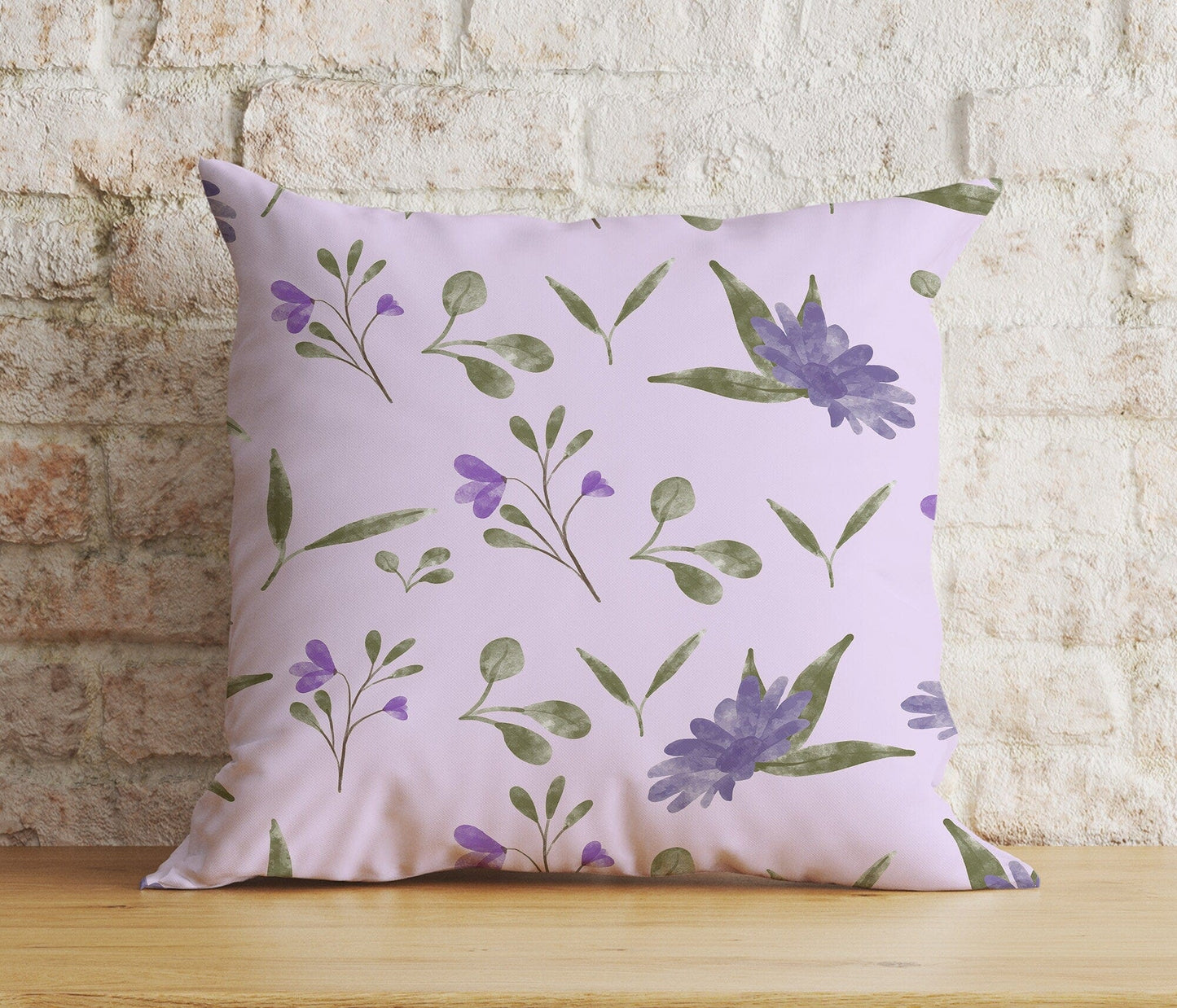 Onay Home Textile Cushion Covers 1 / 12 x 12 inch (30 x 30 cm) Double Side Lavender Florals Lilac Accent Decor Cushion Covers
