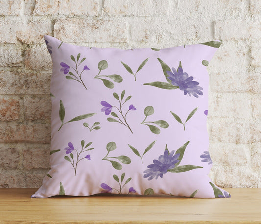 Onay Home Textile Cushion Covers 1 / 12 x 12 inch (30 x 30 cm) Double Side Lavender Florals Lilac Accent Decor Cushion Covers