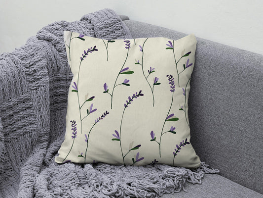 Onay 1 / 12 x 12 inch (30 x 30 cm) Lavender Plant Flower Accent Lilac & Purple Cushion Cover