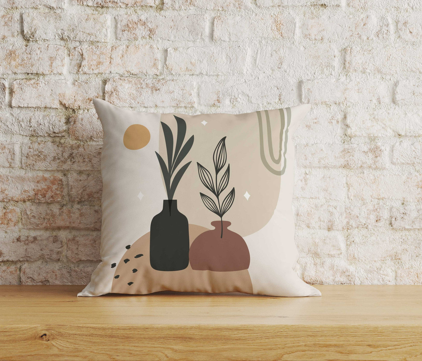 Onay Home Textile 8 / 12 x 12 inch (30 x 30 cm) Double Side Leaf & Vase Cushion Covers Floral Boho Cushion Case