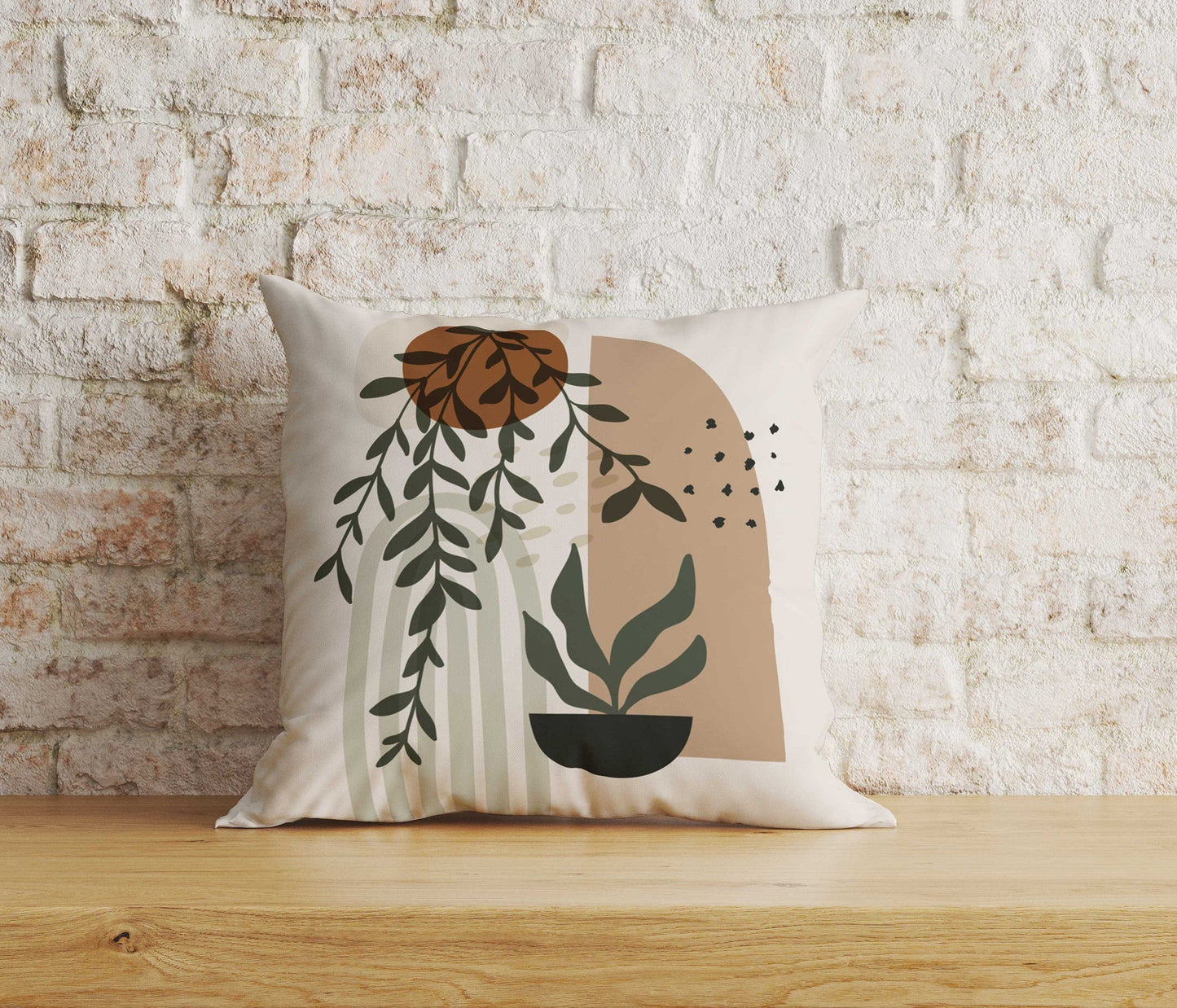 Onay Home Textile 6 / 12 x 12 inch (30 x 30 cm) Double Side Leaf & Vase Cushion Covers Floral Boho Cushion Case