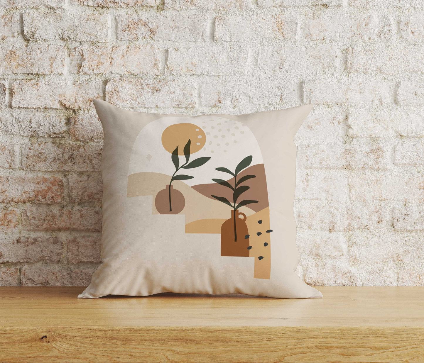 Onay Home Textile 4 / 12 x 12 inch (30 x 30 cm) Double Side Leaf & Vase Cushion Covers Floral Boho Cushion Case