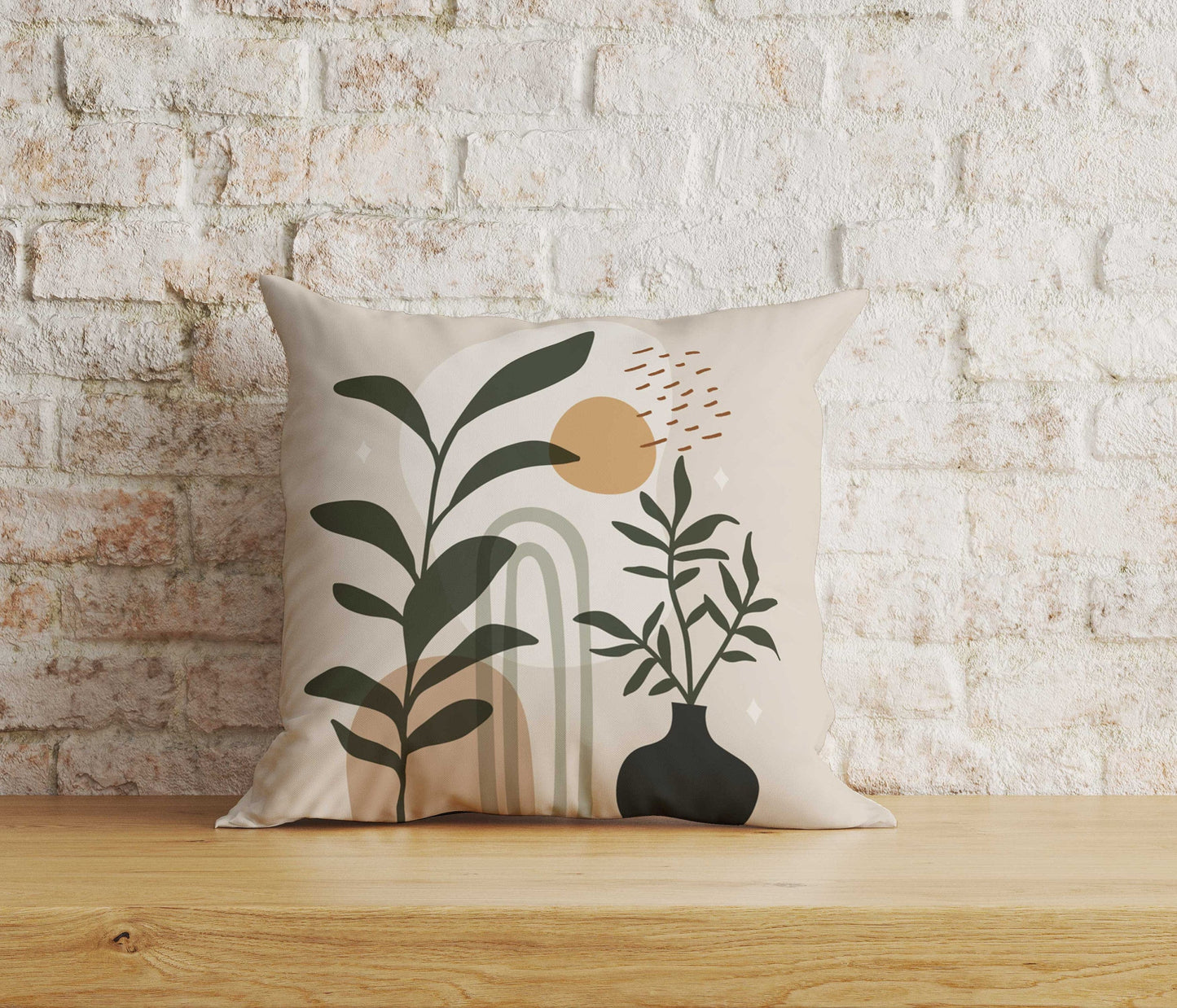 Onay Home Textile 3 / 12 x 12 inch (30 x 30 cm) Double Side Leaf & Vase Cushion Covers Floral Boho Cushion Case