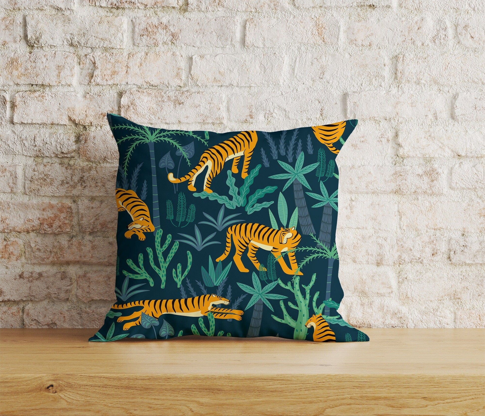 Onay Home Textile Cushion Covers 3 / 12 x 12 inch (30 x 30 cm) Double Side Leopard Pillow Cover Green Leaf Pillow Covers Jungle Wild