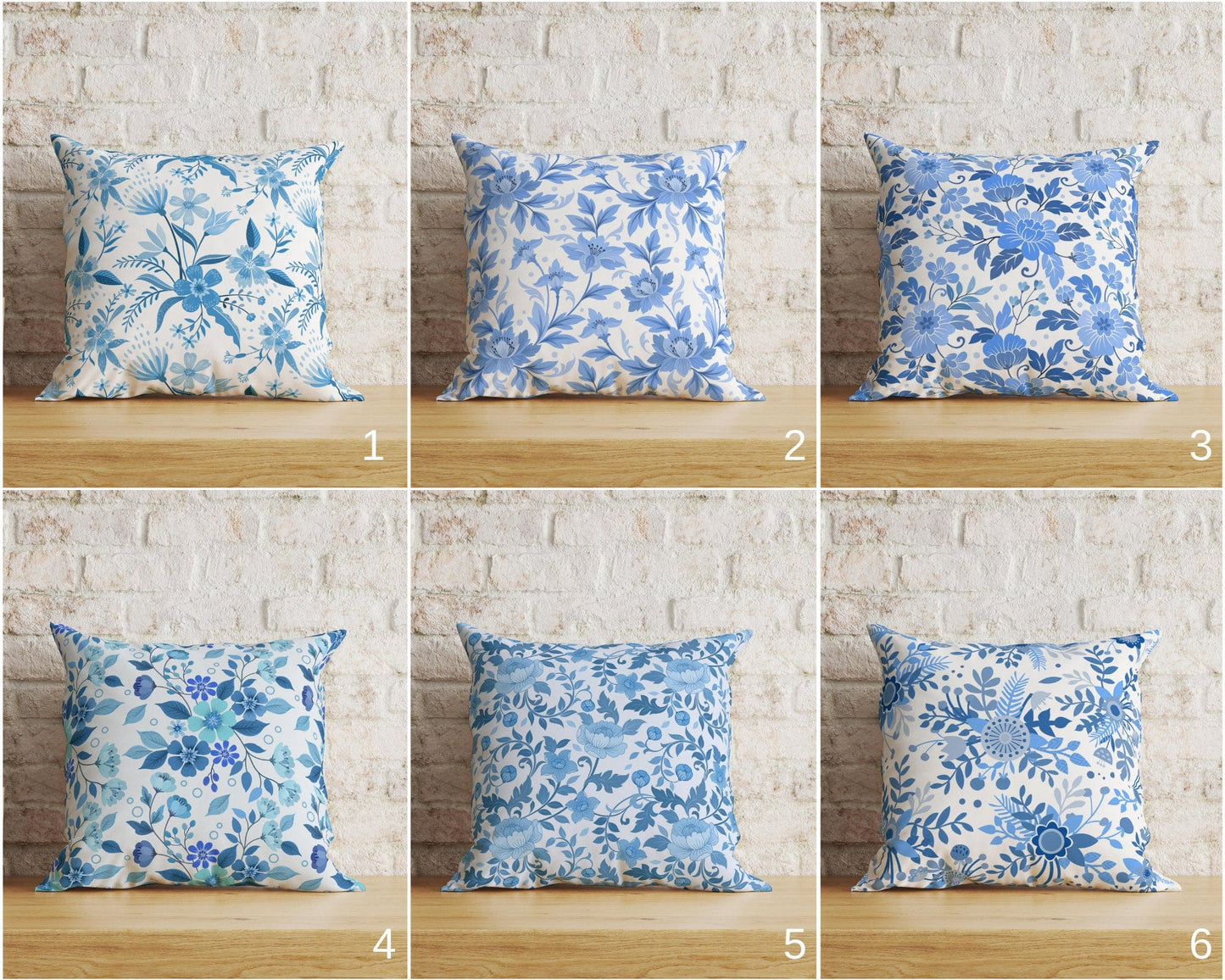 Onay Home Textile Light Blue Floral Cushion Covers Flower Throw Cushion