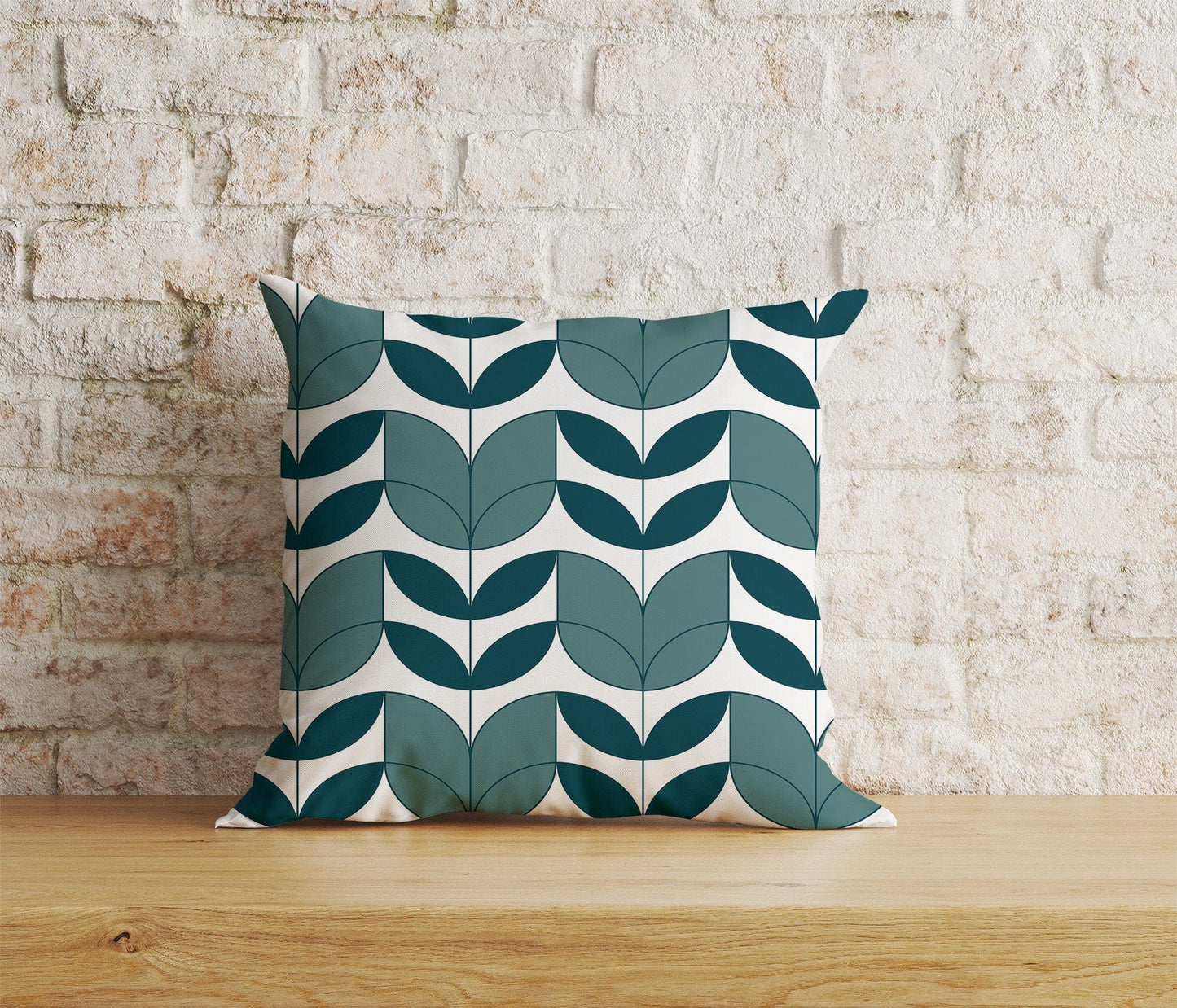 Onay Home Textile Cushion Covers 9 / 12 x 12 inch (30 x 30 cm) Double Side Linear Stem Retro Cushion Covers Mid Century Scandi Print