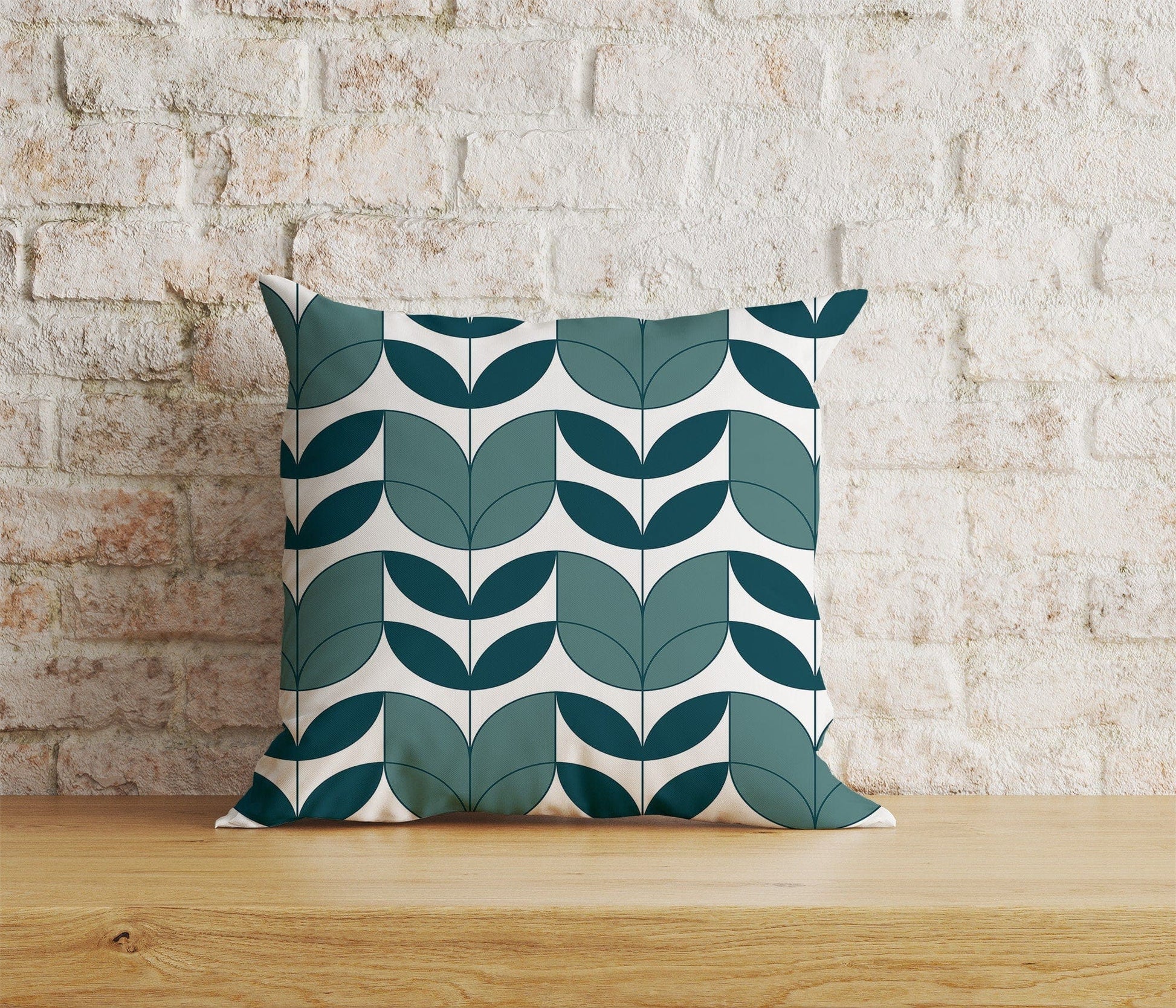 Onay Home Textile Cushion Covers 9 / 12 x 12 inch (30 x 30 cm) Double Side Linear Stem Retro Cushion Covers Mid Century Scandi Print