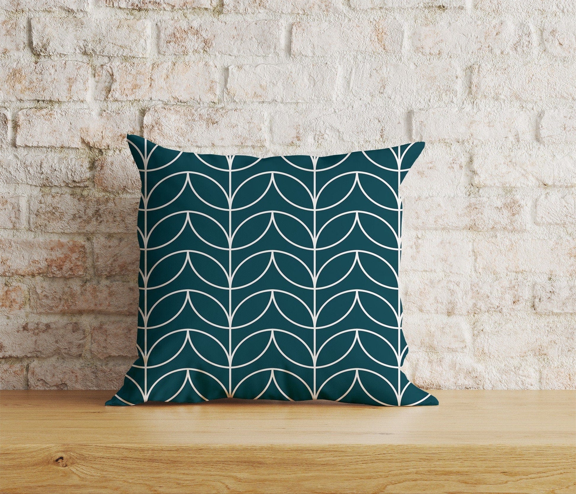 Onay Home Textile Cushion Covers 6 / 12 x 12 inch (30 x 30 cm) Double Side Linear Stem Retro Cushion Covers Mid Century Scandi Print