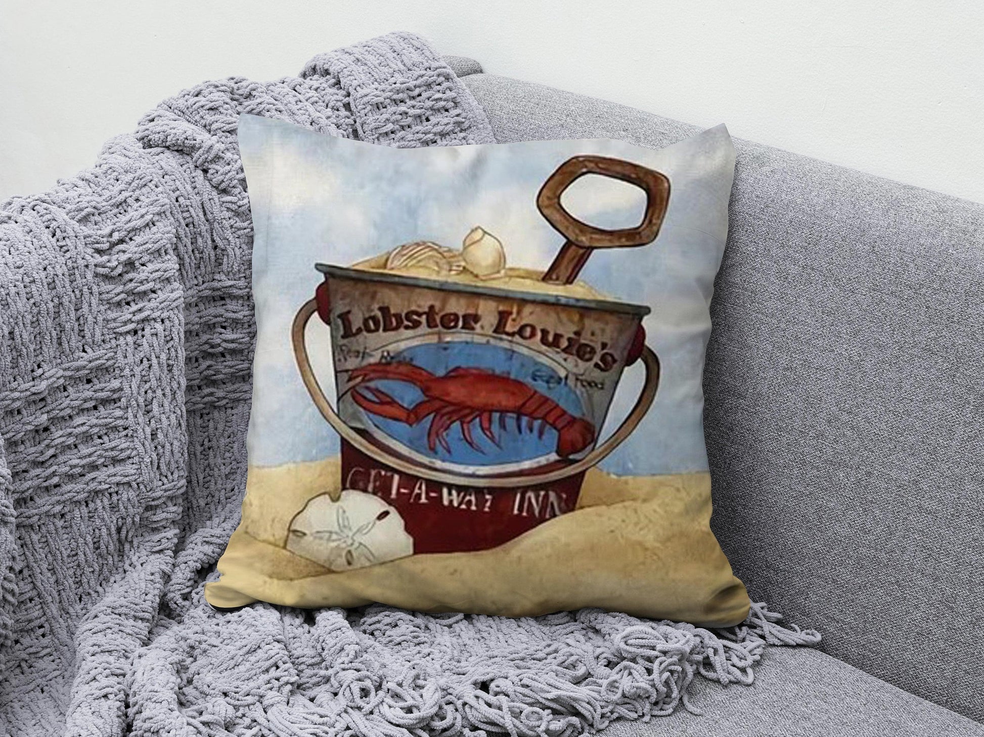 Onay 7 / 12 x 12 inch (30 x 30 cm) Lobster & Crab Outdoor Starfish and Sea Cushion Cover